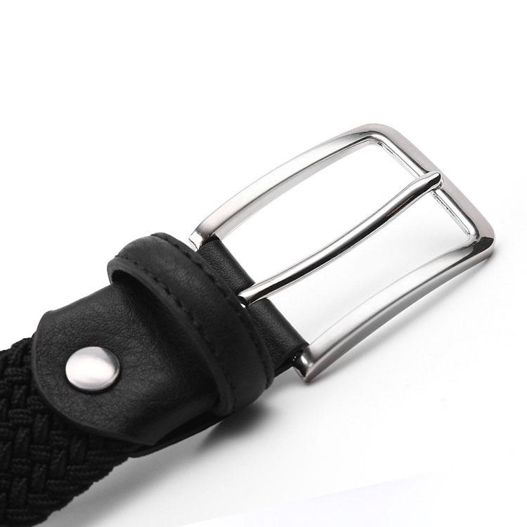 Men'S Belt Braided Belt Elastic Belt Pin Buckle Belt Student Belt