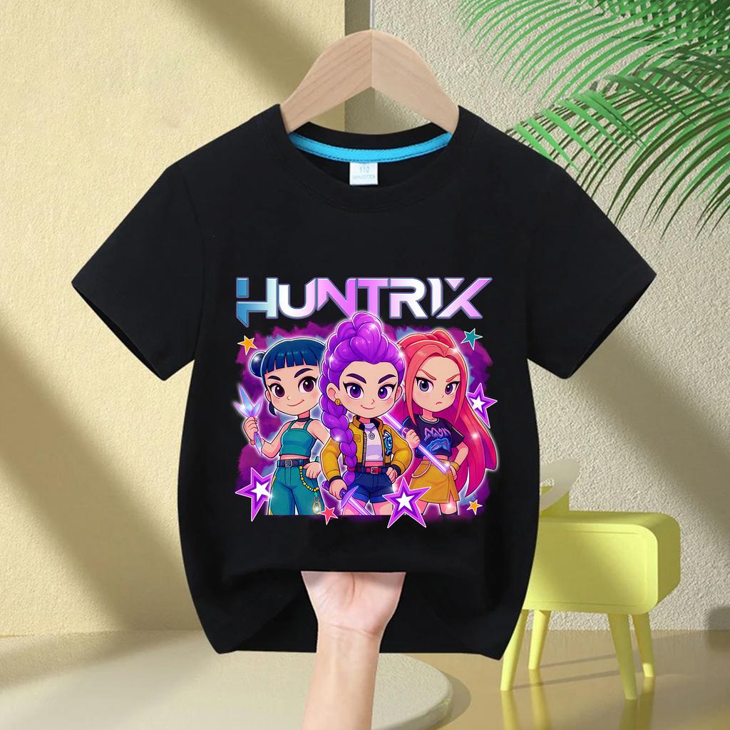 T-Shirts Girls Children's T-shirt Cartoon Printed Fashion Casual Top Crew Neck Cartoon Girl T-Shirt Casual Girl Clothes