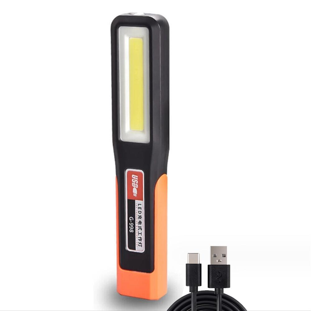 1-10PCS Powerful LED Work Light with Magnet Lighting Flashlight Car Garage Mechanic Lamp USBCharging COB Emergency Warning Light