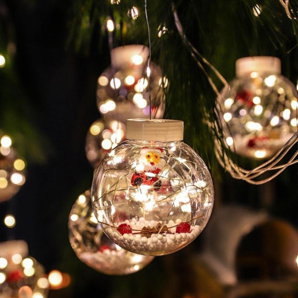 Christmas Transparent Wish Ball Curtain Lights, LED Snowman Decorative String Lights, Holiday Atmosphere Lighting