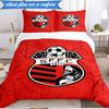 3PCS Soccer Team Crest Design Printed Soft Bedding Set,Including 1pc Duvet Cover And 2pcs Pillowcases Perfect for Bedroom, Dormitory, Fan gift