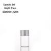 Cordyceps Chinese Medicine Storage Bottle - High Borosilicate Glass with Silver Aluminum Cap, 22mm Diameter, Threaded, Empty for Dispensing