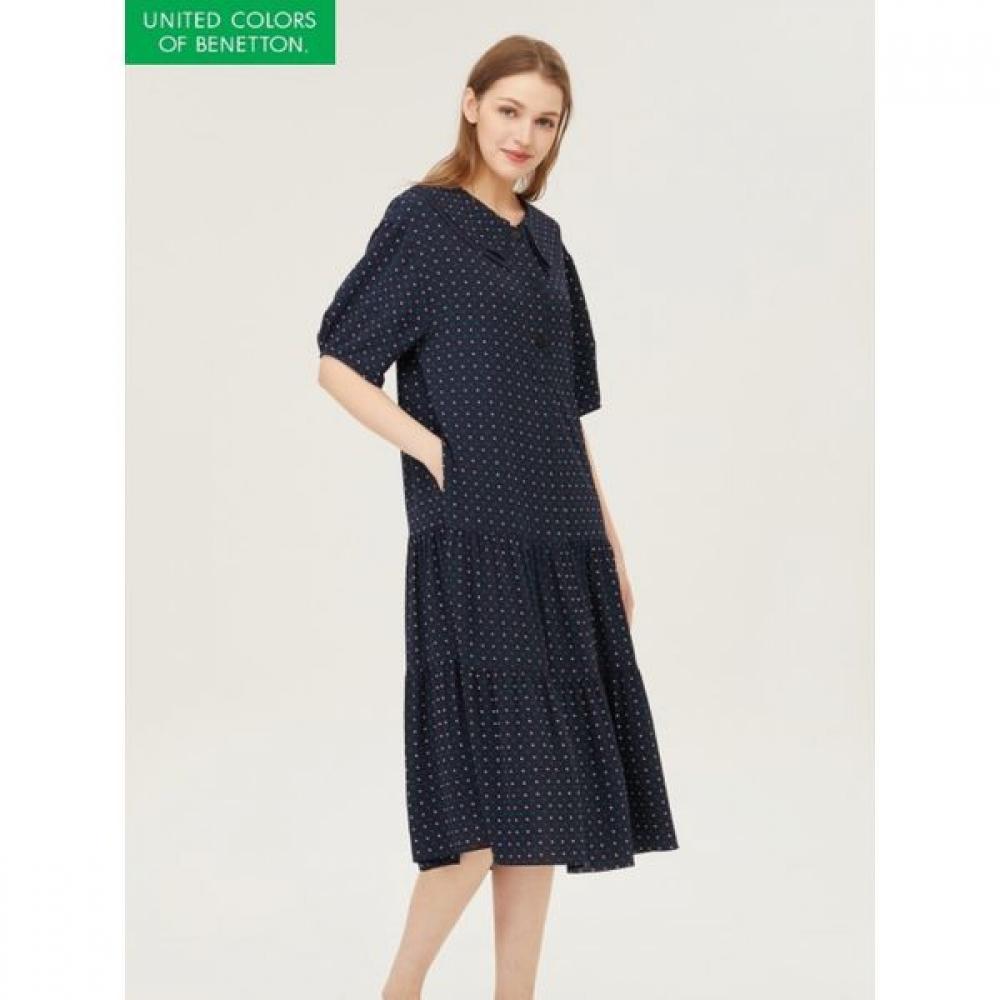 

[benetton] Wide Layered Collar Dress Baopa2531 NY/42