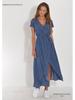 2026 European & American Women's Summer V-neck Floral Lace-up Dress