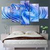 5 Pieces Canvas Wall Arts Poster Painting Abstract Blue Aesthetic Abstract Art Wallpaper Picture Printing For Living Room Mural