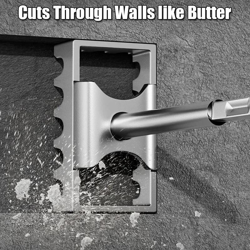 Square Drill Hole Opener Electric Hammer Hole Expansion Plumber Electrician Wall Slotting Installation Socket Tool Accessories