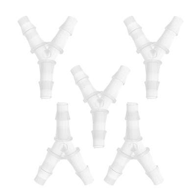 INFINAUTO Car Vacuum Tube Connector 1/4" Car Y Shape 3-Way Vacuum Line Fitting Plastic Transparent 5pcs