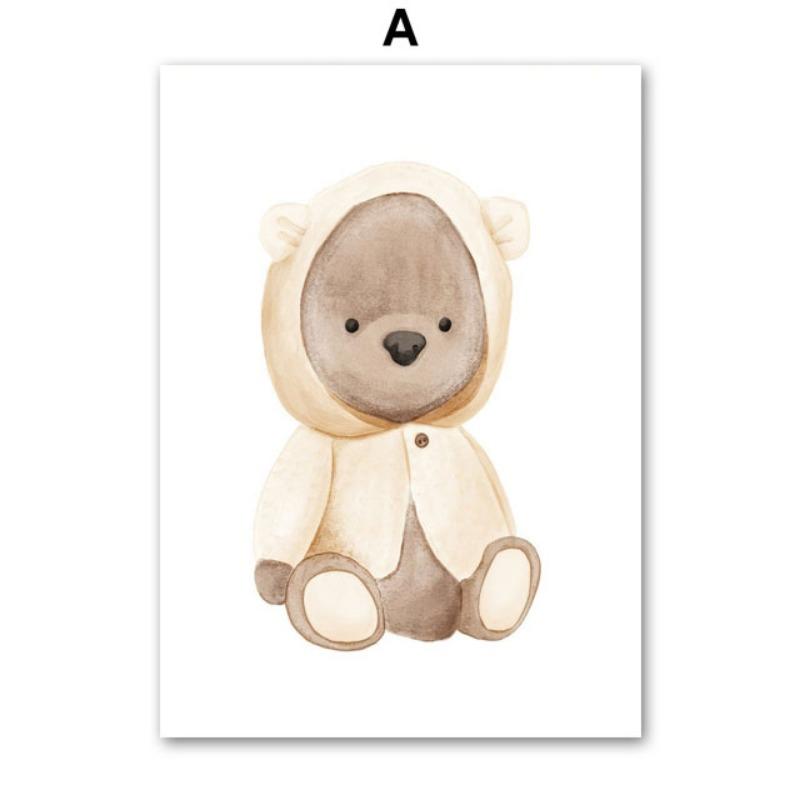 Boho Bear Elephant Butterfly Rocking Horse Rainbow Wall Art Canvas Painting Posters And Prints Pictures for Baby Kids Room Decor