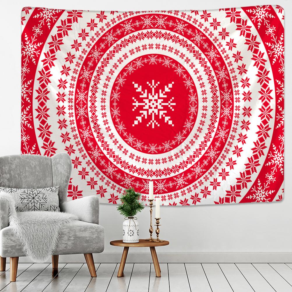 Christmas Woods Tapestry Wall Hanging Holiday Gift New Year Elk Snow Scene Psychedelic Witchcraft Home Decor