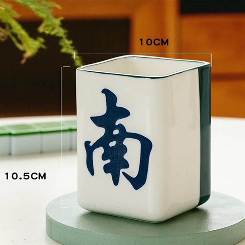 

Китайская креативная чашка для маджонга, керамическая кружка, офисная чашка для чая, чашка для воды, чашка для послеобеденного чая, кофейная чашка, домашний фруктовый сок, напиток, набор для питья, подарок 400ml