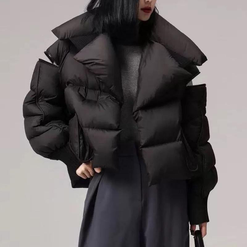 Women's Thickened 90% White Duck Down Short Jacket - Korean Style for Petite Figures