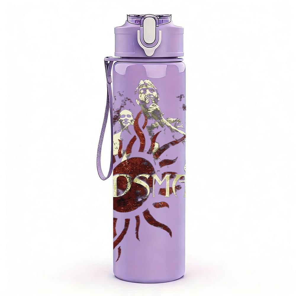 1PC Sun Tribal Boho Retro Text Graphic Print 750ml Portable Sports Water Bottle Leakproof Gym Outdoor Travel Drink Cup