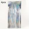 4pcs Holographic Tinsel Fringe Curtains Colorful Shimmer Backdrop for Party Decorations Stage Background and Photo Booth Props