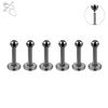ZS 6 Pcs/lot Internal Thread 16G/18G Stainless Steel Labret Lip Piercing Men Ball Flat Back Earrings Cartilage Helix Piercings