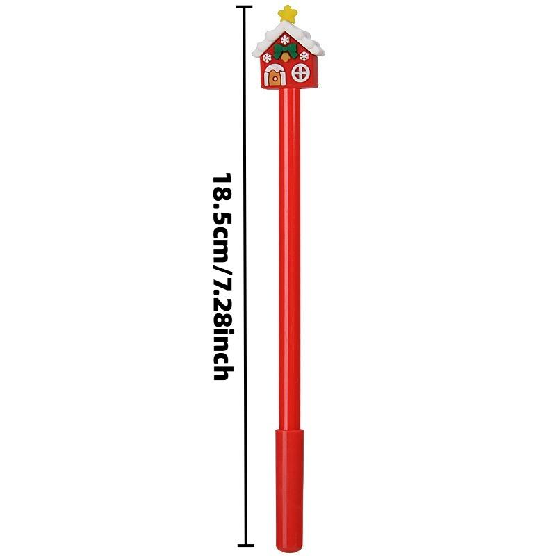 21Pcs Christmas Gingerbread House Topper Writing Pen, Back to School Season Student Stationery, Charming Festive Xmas themed Decorative Pen, Novelty H