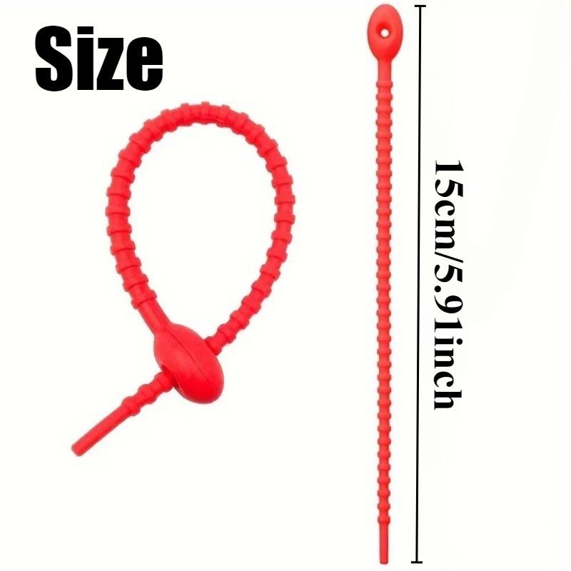 Candy Colors Silicone Tie Tadpole Shape Live Buckle Cable Ties Data Cable Earphone Charge Cable Line Tie Strap Organizer