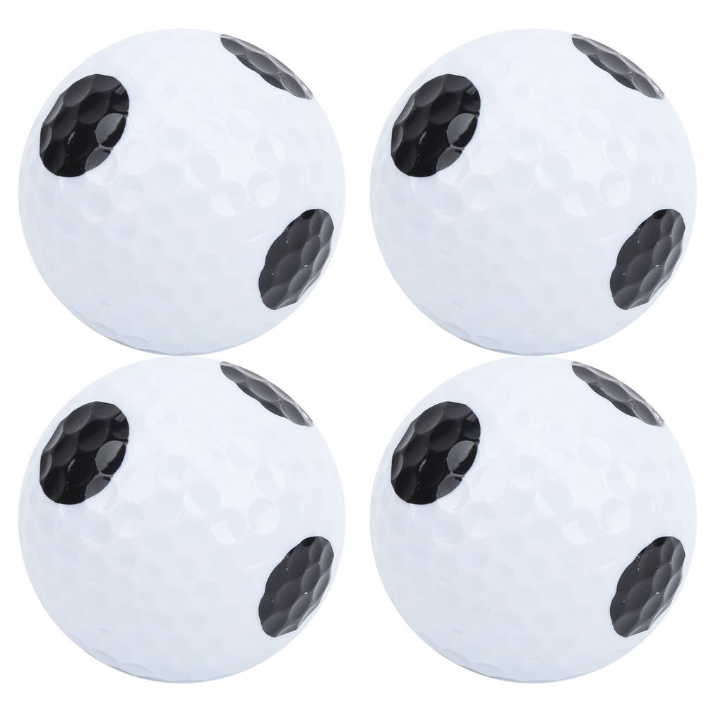 4 Stück Golf Putting Übung Doppelschicht Spielball Weiß Schwarz Ball Schwarzer Punkt Ball