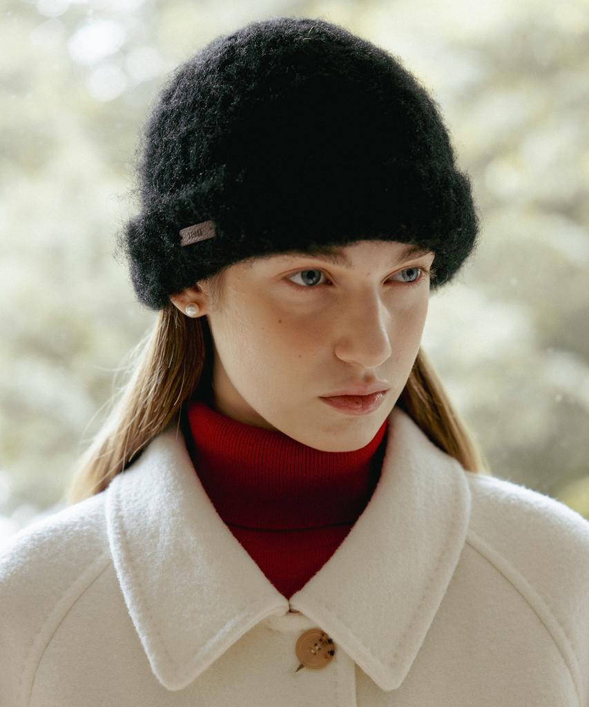 Tuddment Hairy Knit Beanie Black