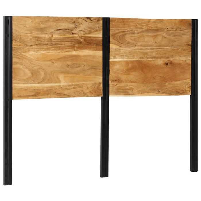VidaXL Headboard 140 Cm Solid Acacia Wood and Iron, Panel Headboard, Double Headboard, Headboard for Bed 4017551