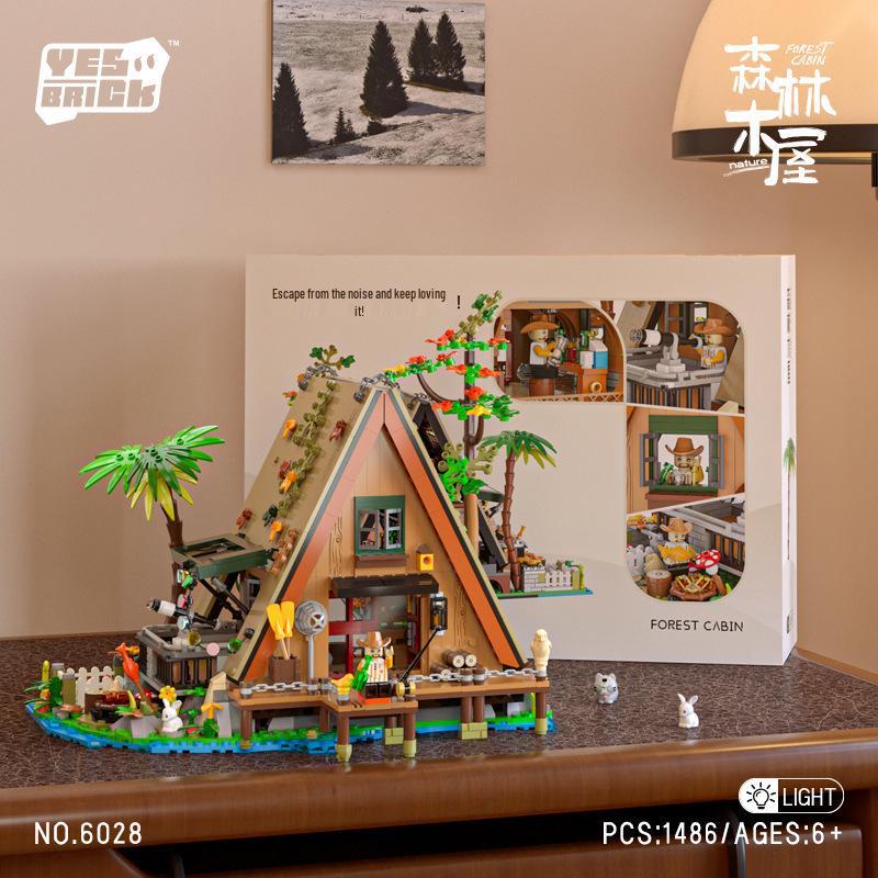 Совместимый с Lego-стилем Креативный набор строительных блоков «Вид улицы», Домик на дереве, Развивающая игрушка для мальчиков.