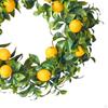 Lemon Artificial Wreath Front Door Rustic Realistic Wall Hanging Ornament Spring Summer