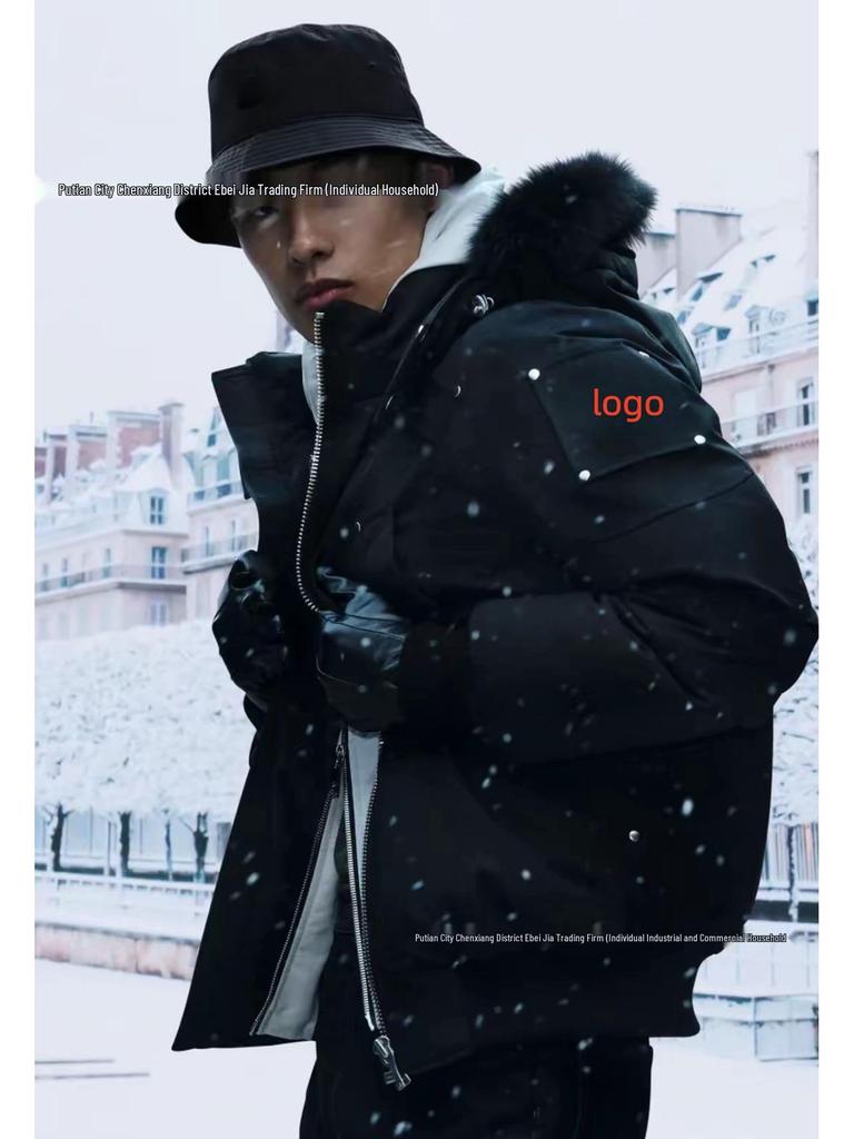 Cross MOOSE Herrenmodell 02 Bomberjacke, Klein - 3Q Fuchsfell Verdickter Daunenmantel