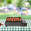 Gas Grill Stove with Sausage Grill Plate Plastic Box Portable Camping Butane Stove Adjustable Flame for Outdoor Picnic BBQ