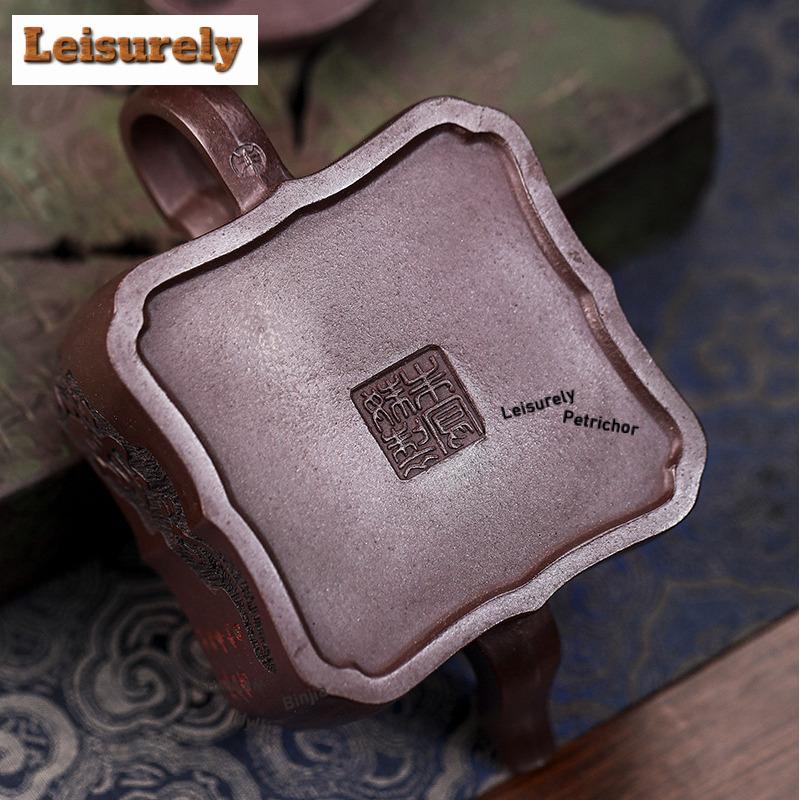 181ml Antique Yixing Purple Clay Teapots Handmade Pot Raw Ore Mud Kettle with Filter Chinese Zisha Tea Set Tea Services Gift