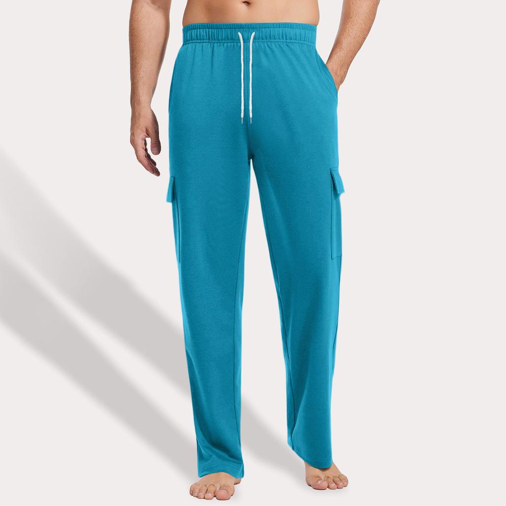 Men's Loose Casual Multi-pocket Work Pants, Youth Stretch Waist Drawstring  Pants