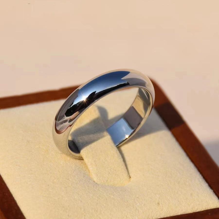 Buyee 925 Sterling Silver Couples Ring Simple Big Size Ring Finger for Women Men Classic Wedding Fine Jewelry Circle Gift