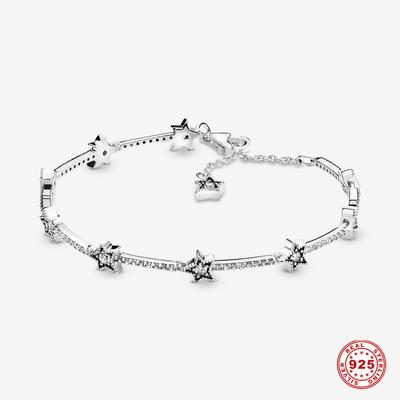 S925 Silver Color Sky Star Shine Summer Bracelet Ladies Fashion Jewelry