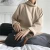 Rollkragenpullover für Damen, warm, dünn, lockerer Strick, weißer Pullover, gestrickt, Basic-Oberteil, zieht kintwear Frühling und Herbst