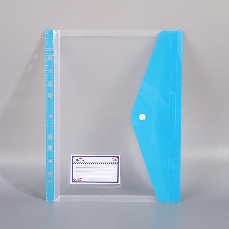 Przezroczysta kolorowa torba na dokumenty A4 dla studentów z wizytownikiem
