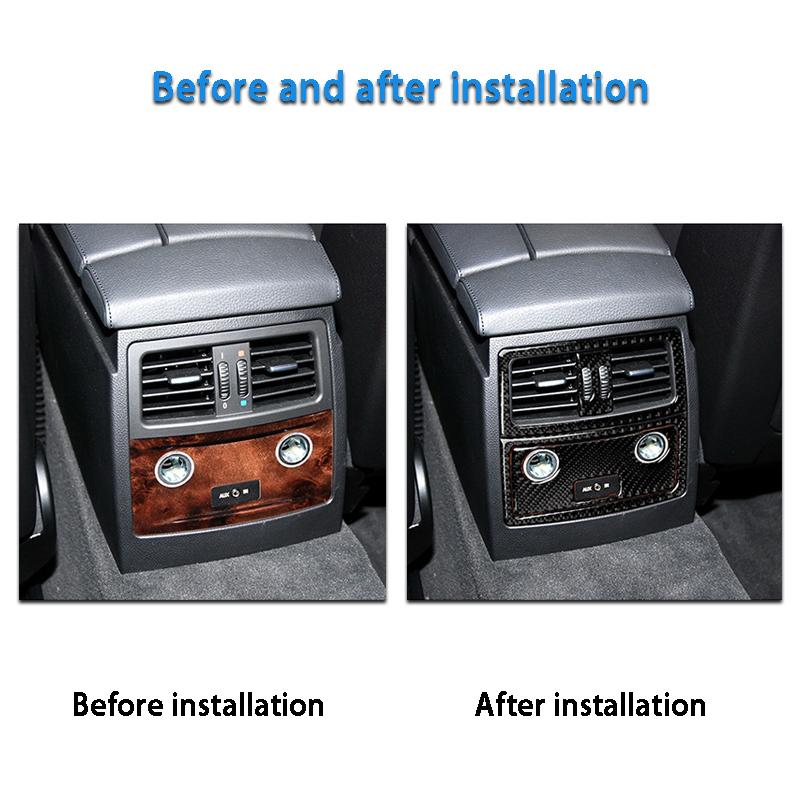 Carbon Fiber Car Rear Exhaust Air Outlet Vent Trim Stickers Car Styling For BMW Old 5 Series E60 E61 2005-2010 Car