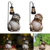 Garden Statue with Solar Light Hedgehog Figurine Lantern Lamp Night Patio Resin Animal