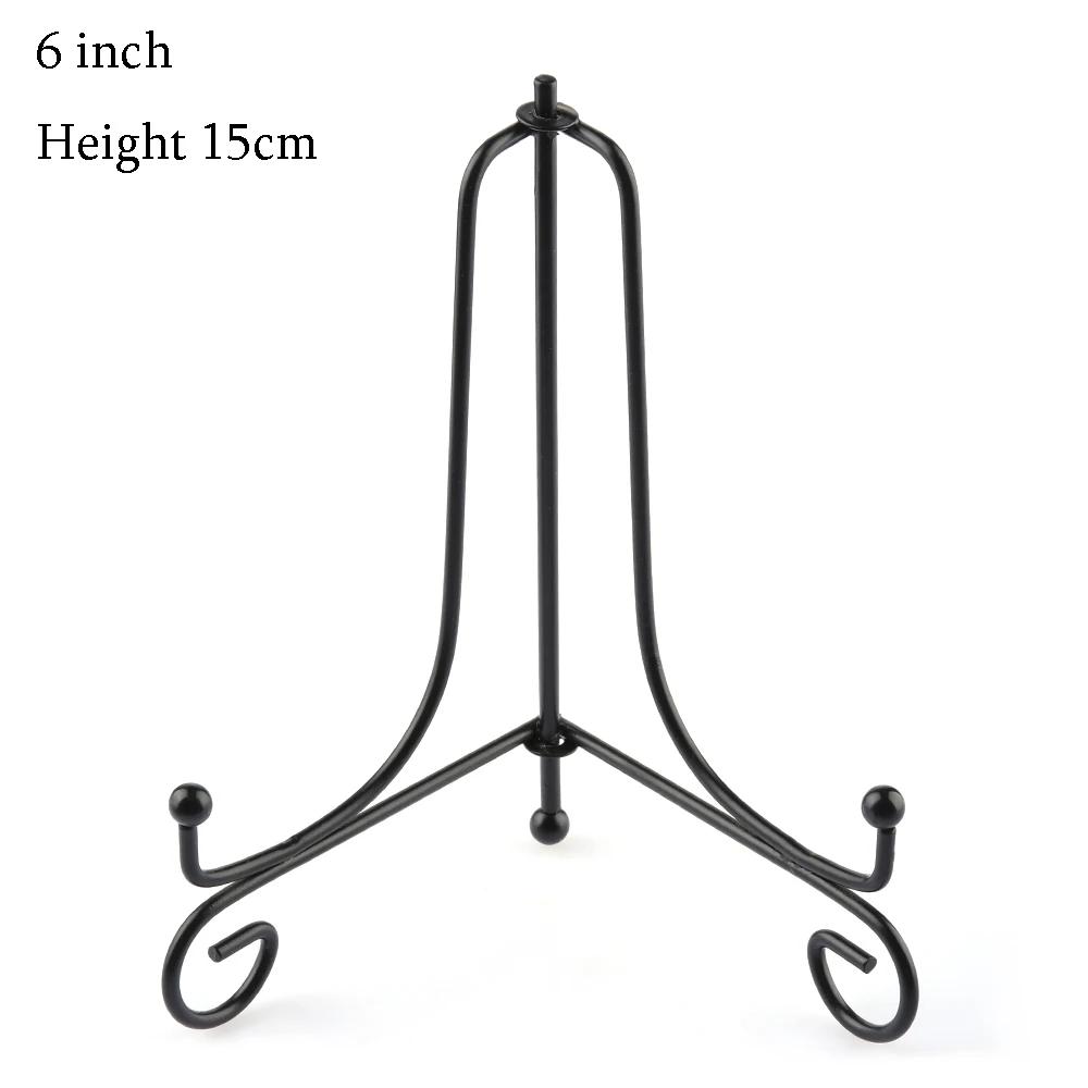 Black Iron Display Stand Craft Bracket Book Holder Photo Pedestal Bowl Dish Frame Picture Plate Rack Easel Storage Decoration