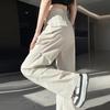 2025 Women's Quick-Dry High Waist Casual Pants – Loose, Elastic, Ice Silk Wide-Leg Overalls for Spring