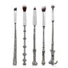 Harry Potter Magic Wand Eye Brush Set: 5-Piece Beauty Tools with Metal Handles