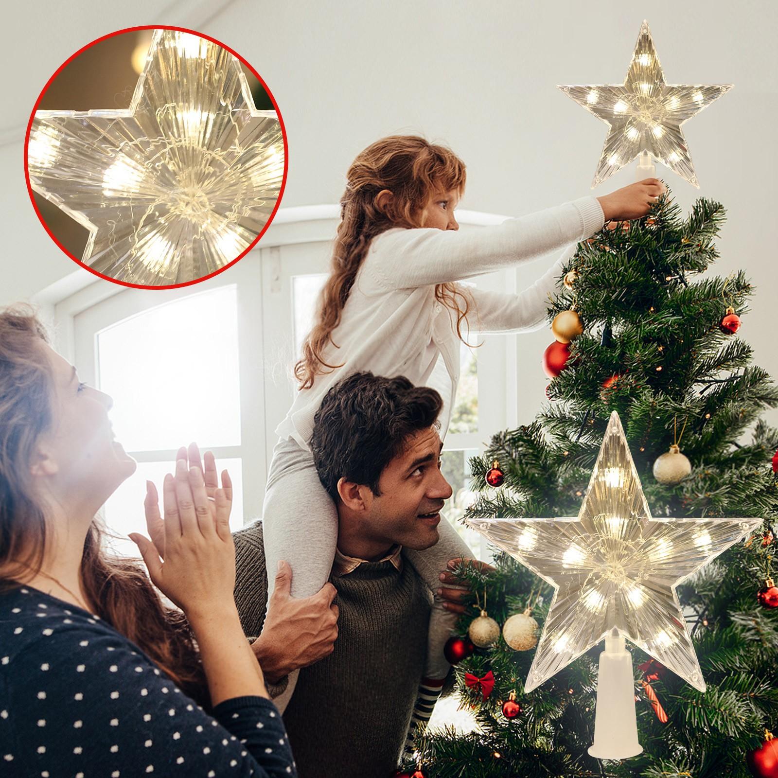 

Різдвяна ялинка, освітлена світлодіодними теплими вогнями, вуличні ялинки, що працюють від батарейок, для різдвяних прикрас One Size