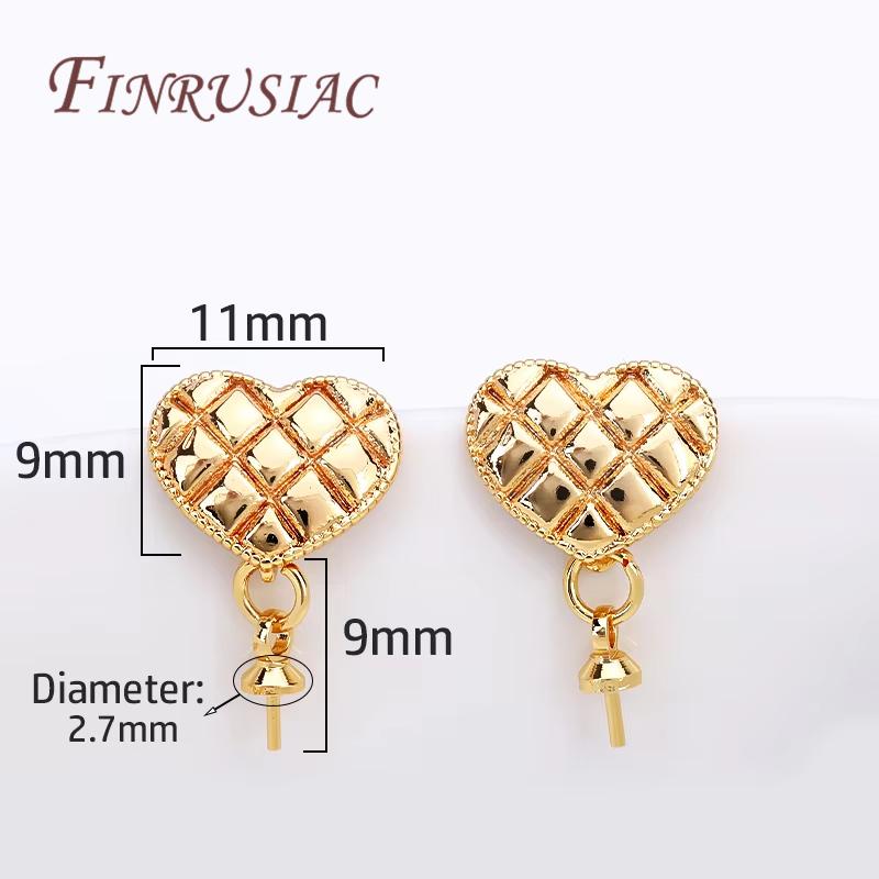 Orecchini a Perno Placcati Oro 18K Reale Basi per Perni con Supporto per Ciondolo a Perla Accessori per la Creazione di Orecchini Fai da Te