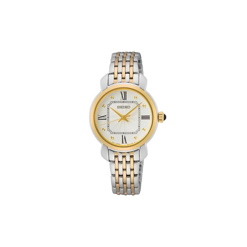 SEIKO waterproof Quartz Steel Strap 29mm women s watch white dial SUR498P1 белый