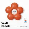 High-end Dopamine Orange Flower Decorative Wall Clock Modern Fashionable Home Soft Decoration Silent Punch-free Creative Clock