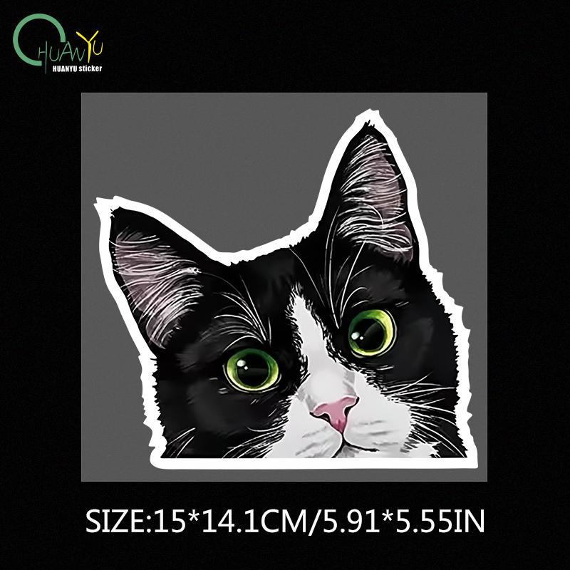 

Светоотражающие наклейки на автомобиль, милые и забавные коты, ковыряние в окнах, идеи из мультфильмов, декоративные наклейки на боковые стекла электромобилей 15x14.1cm