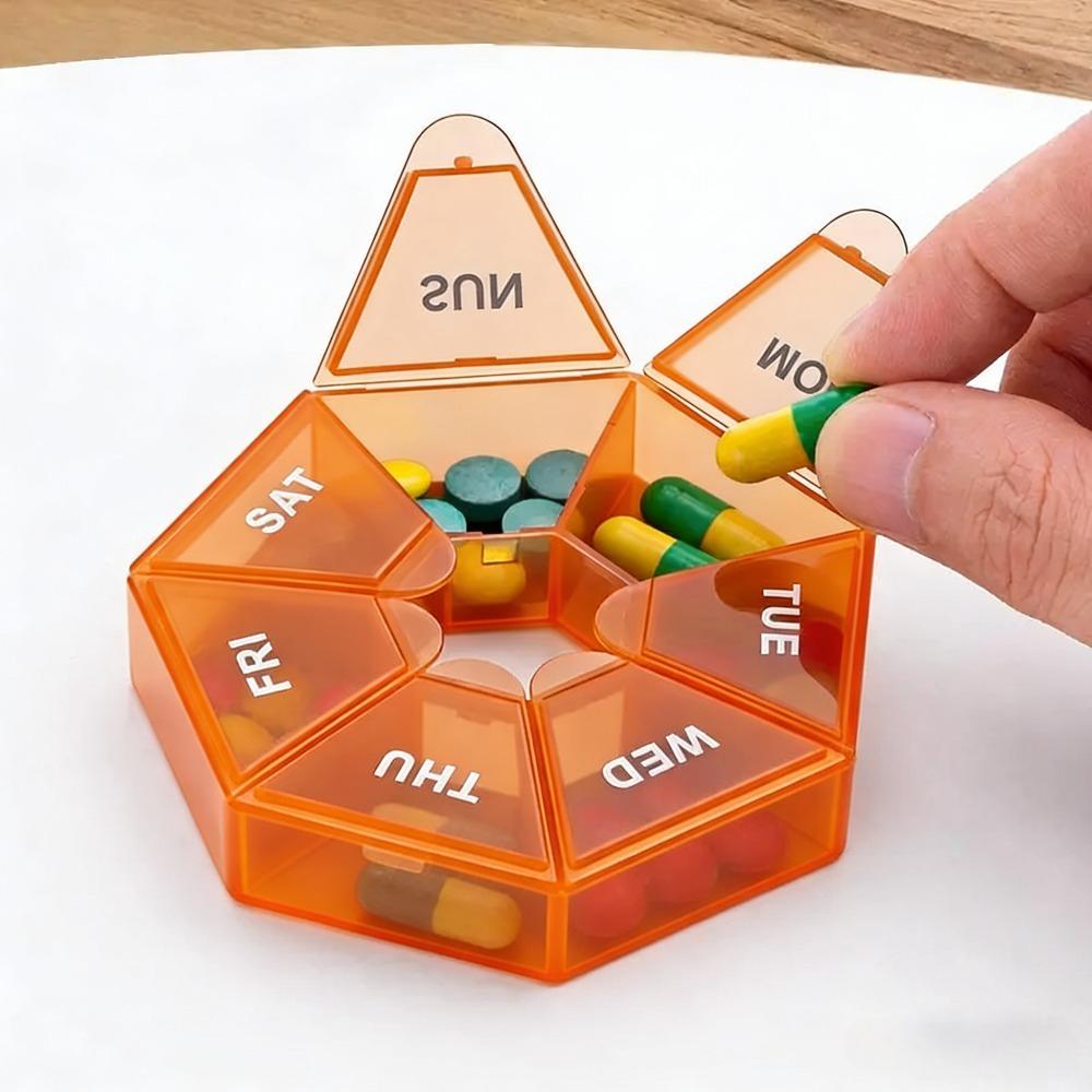 7 Days Pill Storage Box Mini Travel Portable Medicines Dispenser Box Multifunction Plastic Sealer Box Pill Bottle Pill Case