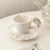 3D Florale Keramik Kaffeetasse & Untertasse Premium Handgefertigt Dessertschale Set