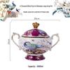 Exquisito Juego de Cuenco y Plato de Cerámica China: Vajilla Creativa Festiva de Porcelana Ósea con Cuencos, Platos y Cucharas