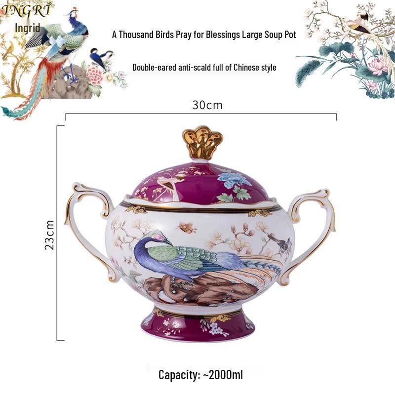 Exquisito Juego de Cuenco y Plato de Cerámica China: Vajilla Creativa Festiva de Porcelana Ósea con Cuencos, Platos y Cucharas