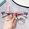 Vintage Cat's Eye Frame Computer Glasses for Women Anti Blue Light Blocking Flat Eyewear Girls Fashion Ultra-light Eyeglasses