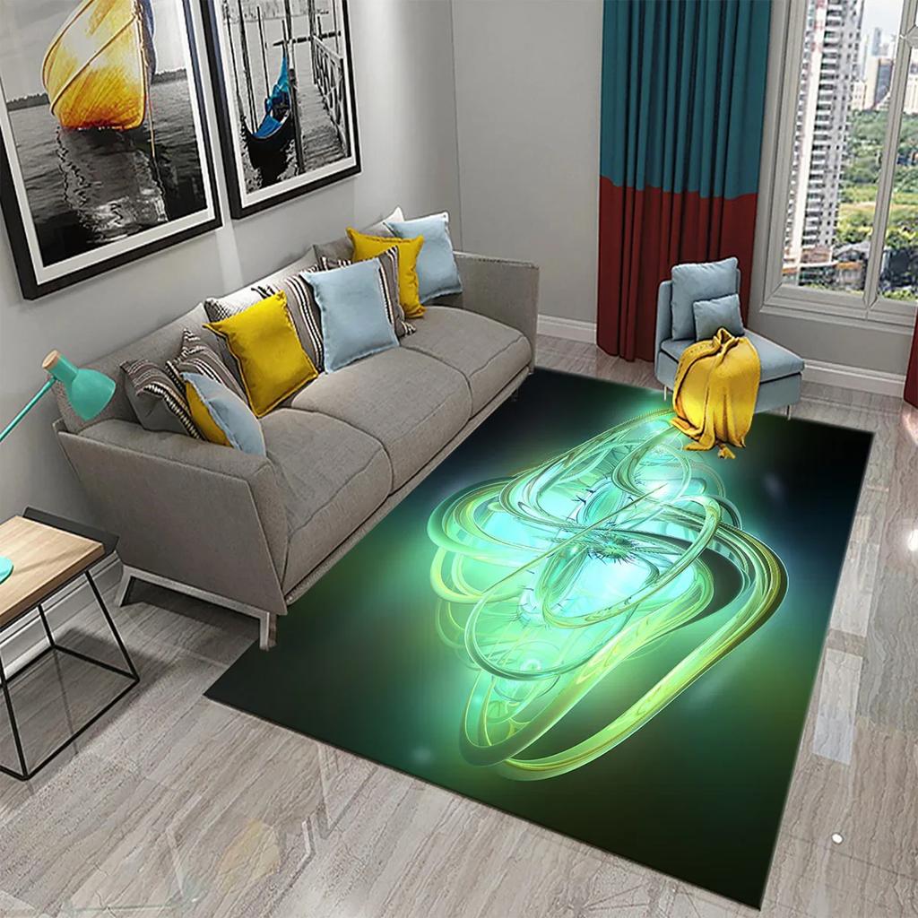 Colorful Surreal Abstract Psychedelic Art Carpet Non Slip Comfort Floor Carpet Home Decor Mat for Living Room Bedroom Area Rugs