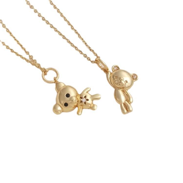 14K Gold-Filled Zirkonia-Inlay Bärenanhänger für DIY Armbänder, Halsketten, Ohrringe